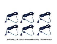 Load image into Gallery viewer, Absolute 6 Pack ABC-17 17 Feet Blue RCA Interconnect Audio Cables