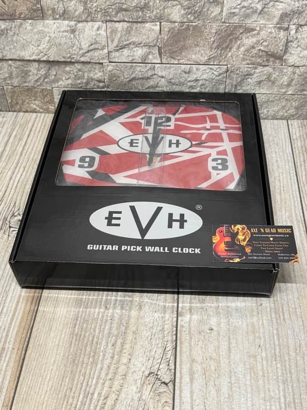 EVH 0227281000 Pick Shape Clock, Red/White/Black Stripes