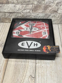 EVH 0227281000 Pick Shape Clock, Red/White/Black Stripes