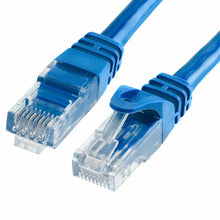 Load image into Gallery viewer, 2 American Terminal EPC3100L 100' Cat6a Ethernet Network Patch Cable RJ45 23AWG 600Mhz Solid Copper Wire 3' Blue