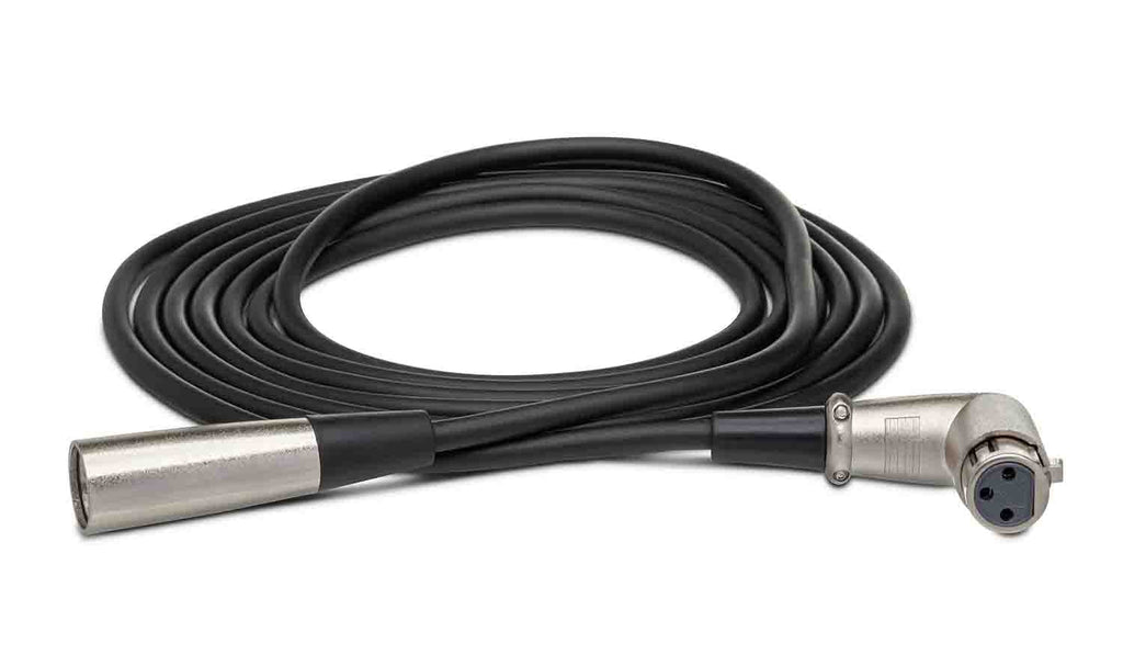 Hosa XFF-110, Right-angle XLR3F to XLR3M Balanced Interconnect Cable - 10 Feet