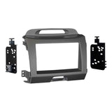 Metra 95-7344G Double DIN Gray Dash Installation Kit - Compatible Fits for Kia Sportage 2011-2016