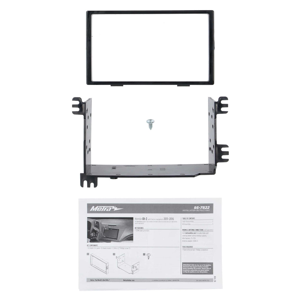 Metra 95-7822 Double DIN Radio Install Kit - Compatible Fits for Honda CR-Z WITH NAV 2011-2016