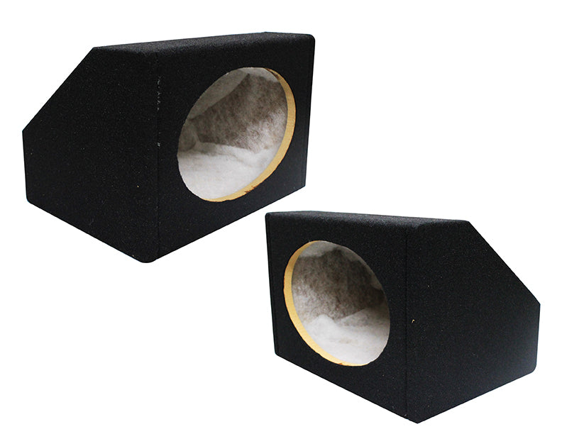 2 Absolute 6.5" Single Angled Subwoofer Enclosure Speaker Box - Black