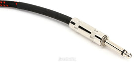 Hosa 3GT-18C5 Cloth Guitar Cable, Straight to Same, 18 ft, Black/Red