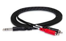 Charger l&#39;image dans la galerie, Hosa TRS-203, 1/4&quot; TRS Male to Dual RCA Male Insert Cable - 3 Meter