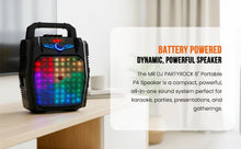 Load image into Gallery viewer, MR DJ PARTY ROCK 8" PORTABLE SPEAKER w/ BLUETOOTH RECHARGEABLE BATTERY LED LIGHT