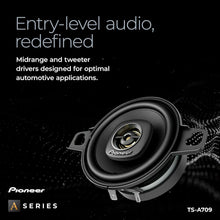 Charger l&#39;image dans la galerie, Pioneer TS-A709 A Series 2-3/4” 2-Way 450 Watt Max Power Coaxial Speaker with a 16mm Tweeter – Pair, Black