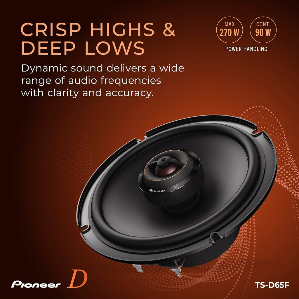 Pioneer TS-D65F 540W 6.5" D Series 2-Way Coaxial 4-ohm Speakers