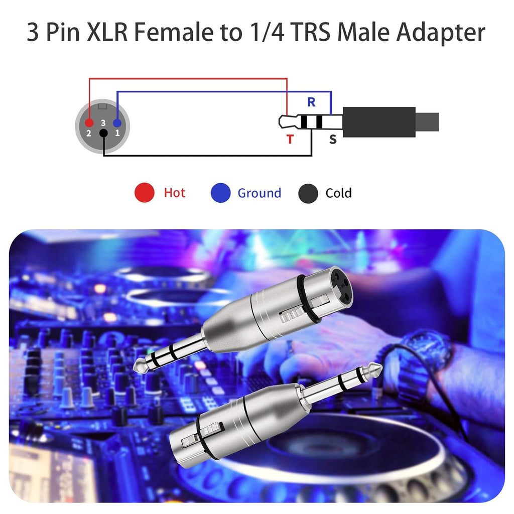 MR DJ XFTRS 1/4" TRS to Balanced XLR Female Adapter