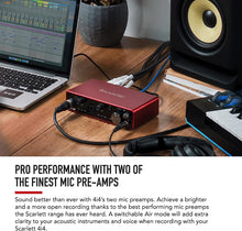 Load image into Gallery viewer, Focusrite Scarlett 2i2 Studio 4th Gen USB Audio Interface Bundle for the Songwriter with Condenser Microphone and Headphones for Recording, Streaming, and Podcasting