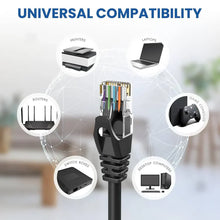 Load image into Gallery viewer, 2 AT EPC3BK 3' Cat6a Ethernet network patch cable solid copper wire