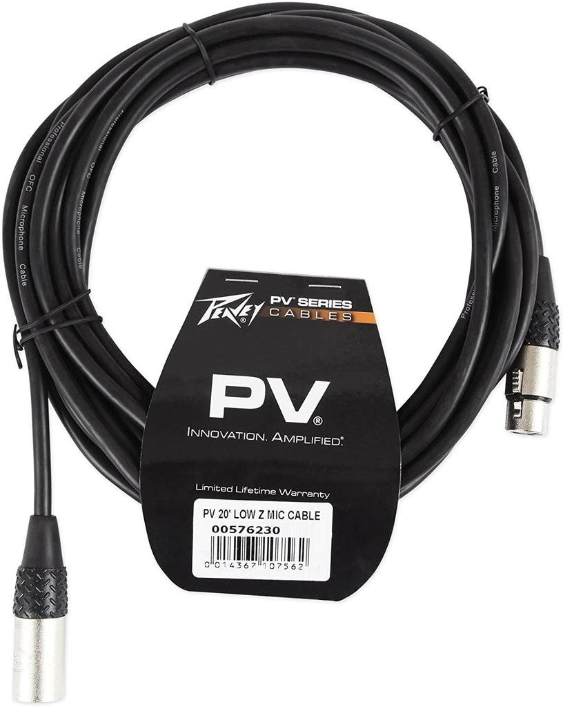 Peavey PV10BT Pro Audio Mixer,4 mic In,Bluetooth/USB,Compressor/Effects Bundle with Peavey PV 20' XLR Female to Male Low Z Mic Cable