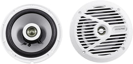 Alpine SPS-M601W 6.5” Coaxial 2-Way Marine Speaker with White Grilles Bundle