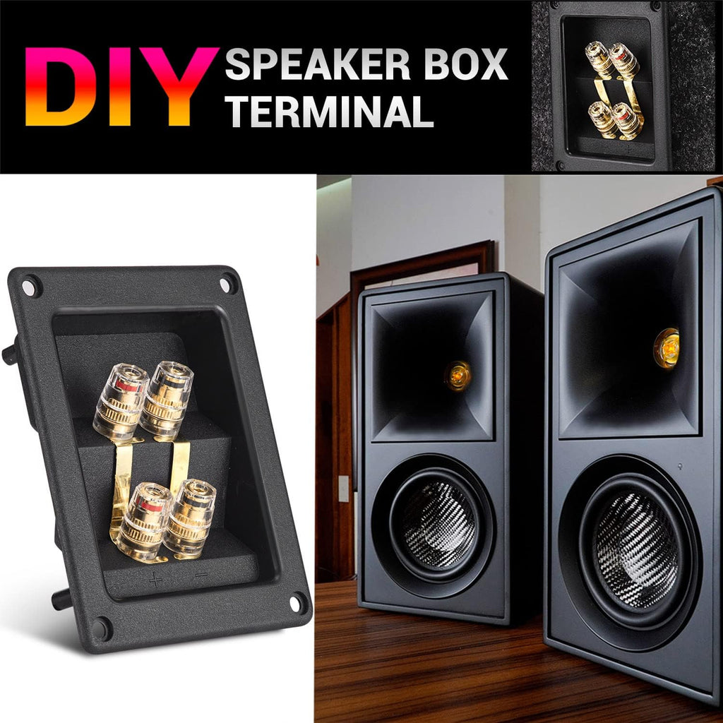 American Terminal 2PCS Rectangle 4-Way Speaker Box Terminal Cup