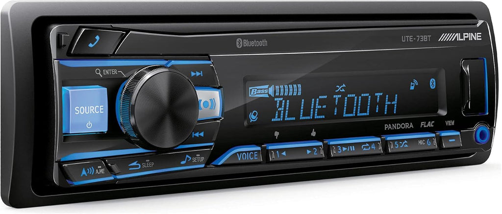 Alpine UTE-73BT  Media Receiver with Bluetooth w/EL-E65C-G 6.5" Component & EL-E65-G Coaxial Speaker Set