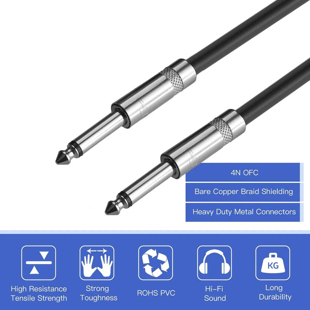 2 MR DJ CQQ50 50' Pro PA DJ Karaoke 1/4" Male to 1/4" Male Mono Audio Amp Patch Cords Speaker Wire PA Cable