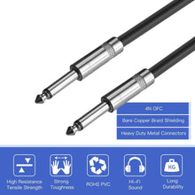 Load image into Gallery viewer, 2 1/4&quot; to 1/4&quot; 12 FT. 12 Gauge Wire DJ/ PRO Audio Speaker Cable