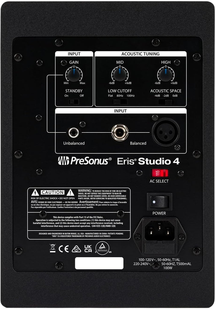 PreSonus Eris Studio 4 4.5-inch 2-Way Active Studio Monitors with EBM Waveguide