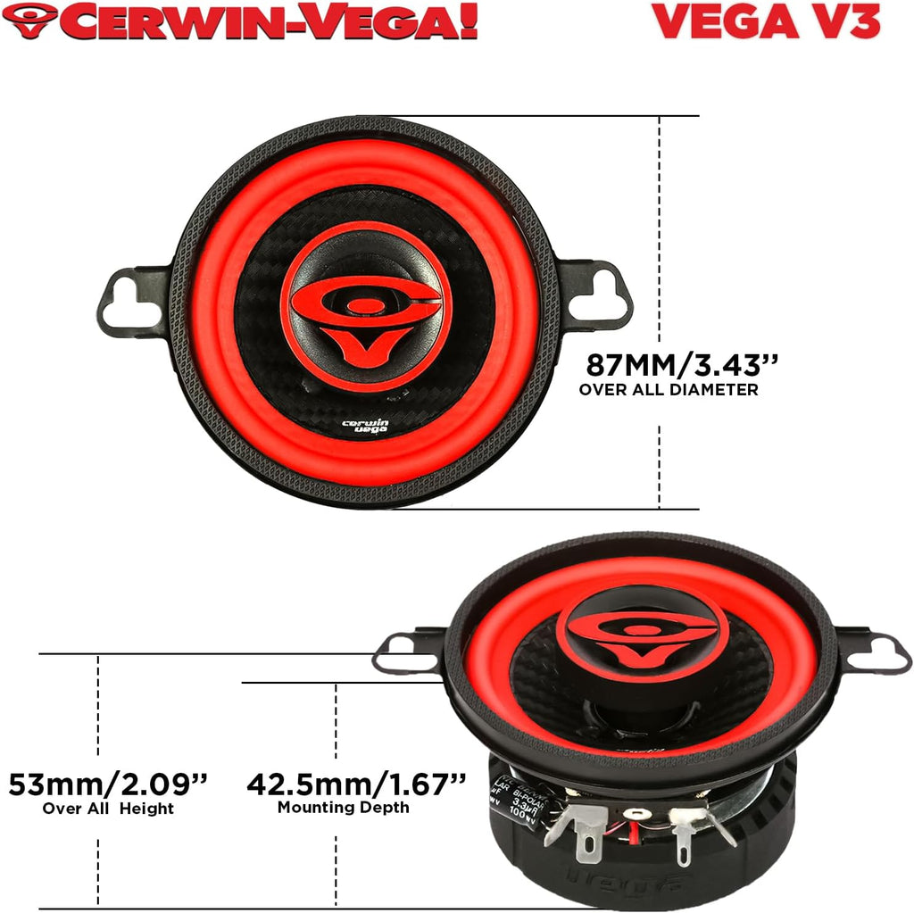 Cerwin Vega V3 2025 Edition - 3.5" 2-WAY COAXIAL FULL RANGE SPEAKERS