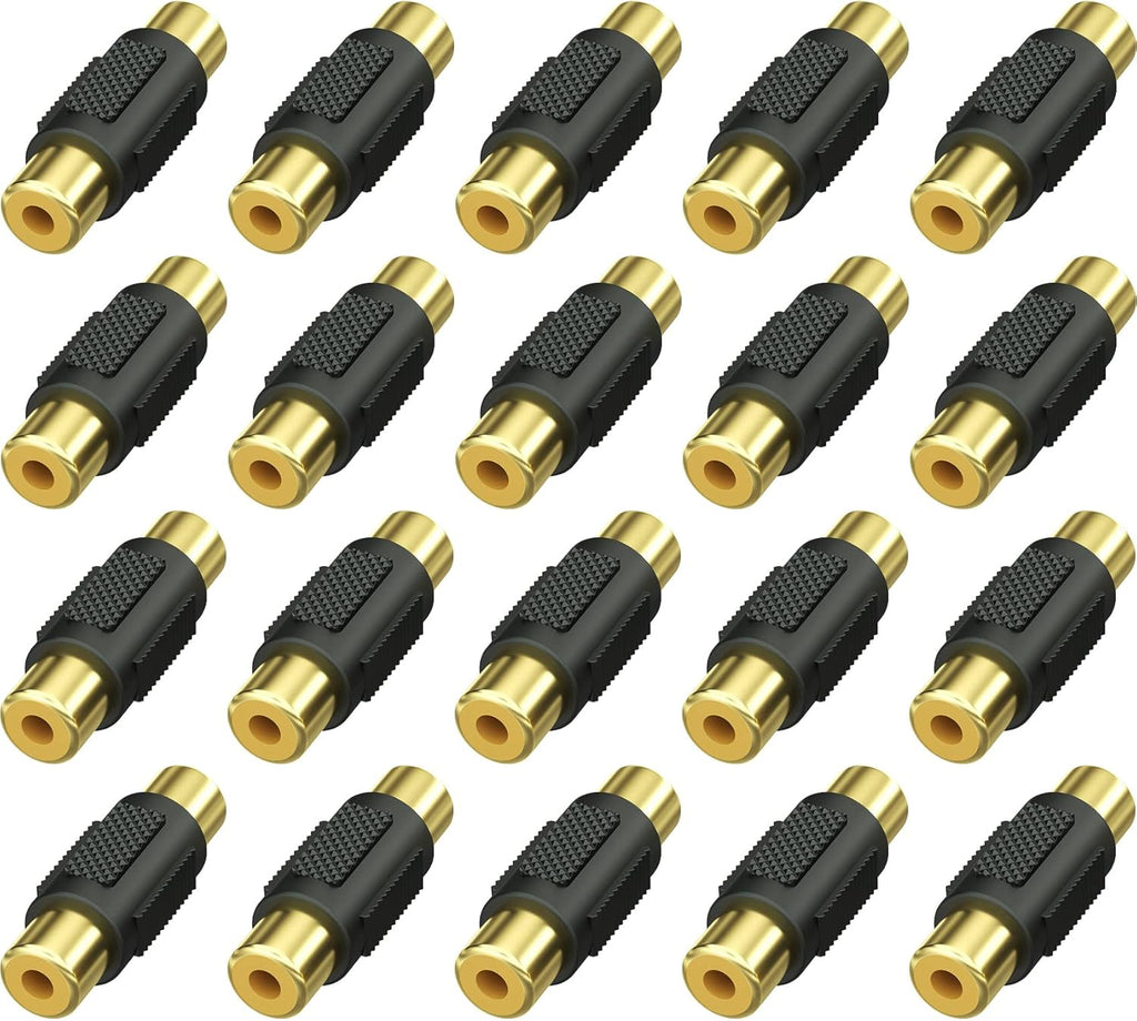 Absolute FF-100B-100 Gold RCA Female-to-Female Coupler Adapter 100 Pack