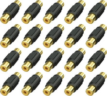 Load image into Gallery viewer, American terminal ATFF-100B-100 Gold RCA Female-to-Female Coupler Adapter 100 Pack
