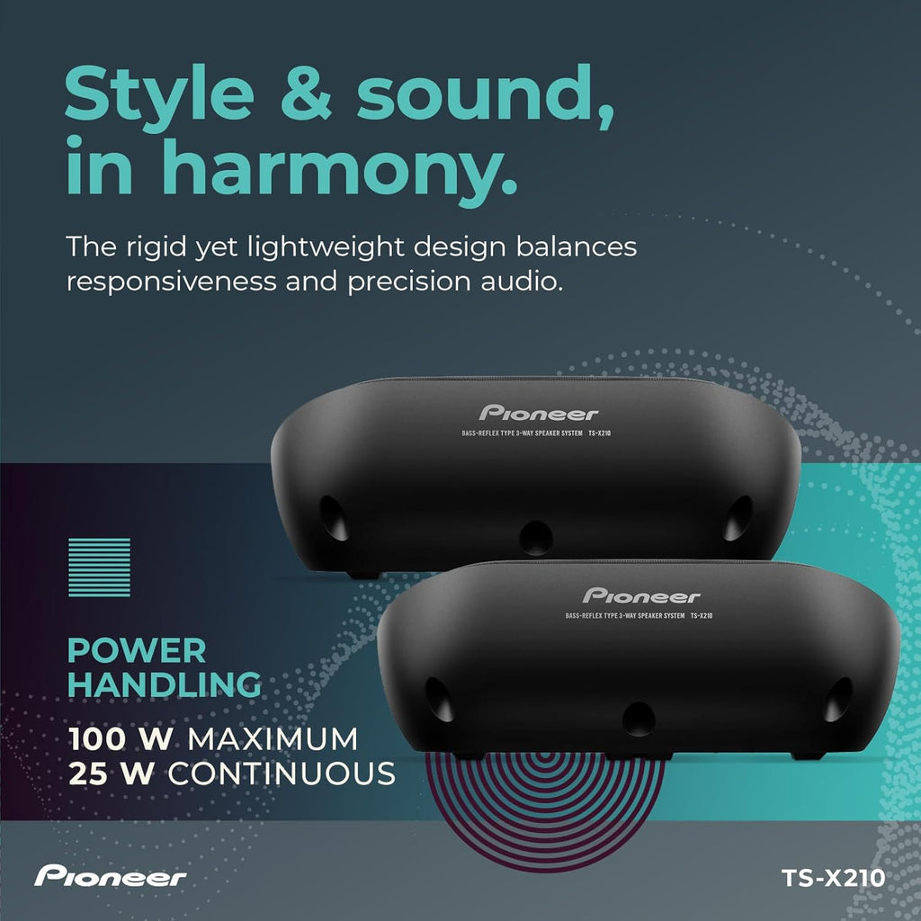 Pioneer TS-X210 200W 5.25" 3-way 4-ohm Surface Mount Coaxial Car Speakers