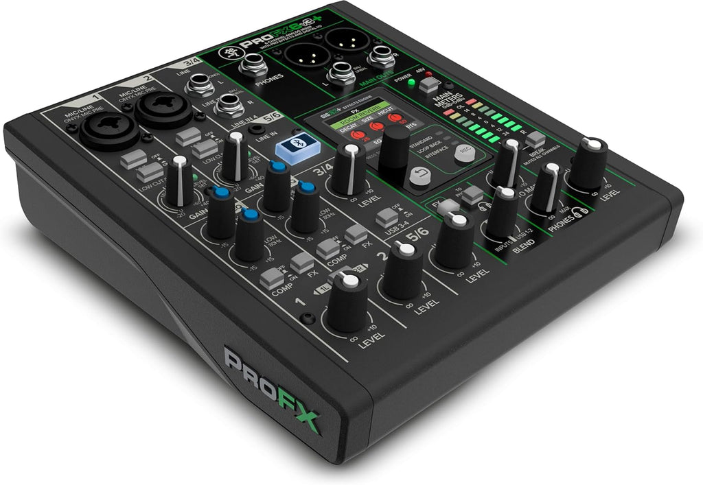 Mackie ProFX6v3+ Series 6-Channel Analog Mixer for Studio-Quality Recording and Live Streaming With Enhanced FX, USB Recording Modes and Bluetooth