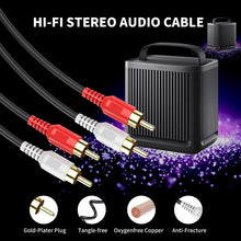 Load image into Gallery viewer, 4 Absolute 25' RCA Interconnect Cable Copper Wire Marine Car Amplifier Stereo Home Audio