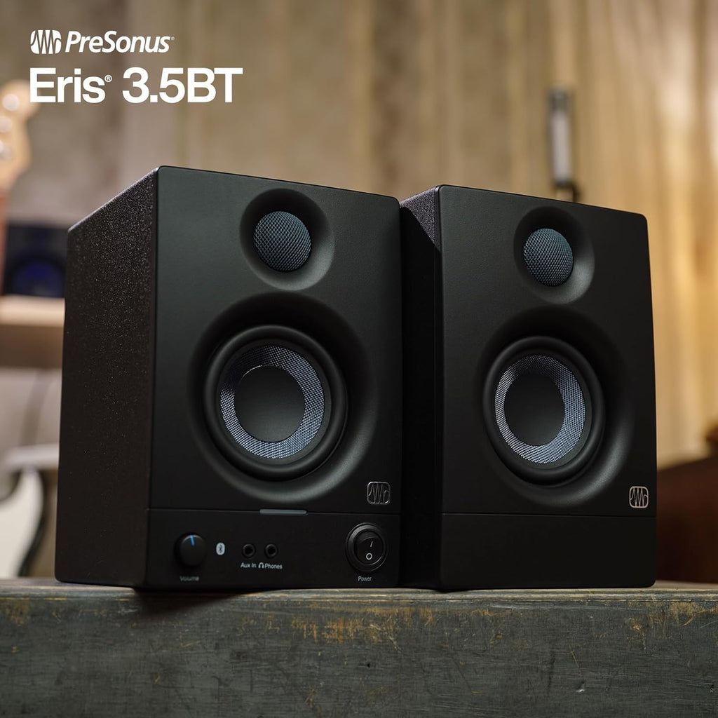PreSonus Eris 5BT Bluetooth Studio Monitors, Pair — 5" Powered, Active Monitor Speakers for Near Field Music Production, Audio Mixing & Recording