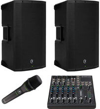 Load image into Gallery viewer, Mackie Thump212 1400W 12&quot; Powered Speaker Pair + EM-89D Cardioid Dynamic Vocal Microphone + 802VLZ4 8-channel Analog Mixer