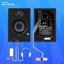 Charger l&#39;image dans la galerie, PreSonus Eris 5BT Bluetooth Studio Monitors, Pair — 5&quot; Powered, Active Monitor Speakers for Near Field Music Production, Audio Mixing &amp; Recording