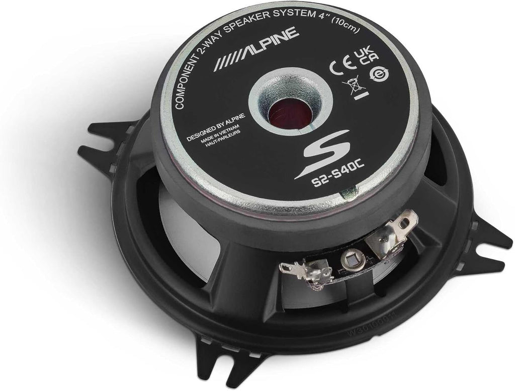 Alpine S2-S40C 4" 4x6" 140W Component Speakers In-Line Crossovers SIlk Tweeters