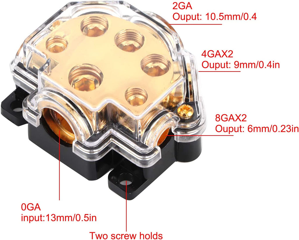 Absolute PD-150G 0-2-4 Gauge 1 in 5 Ways Out Power Splitter Distribution Block