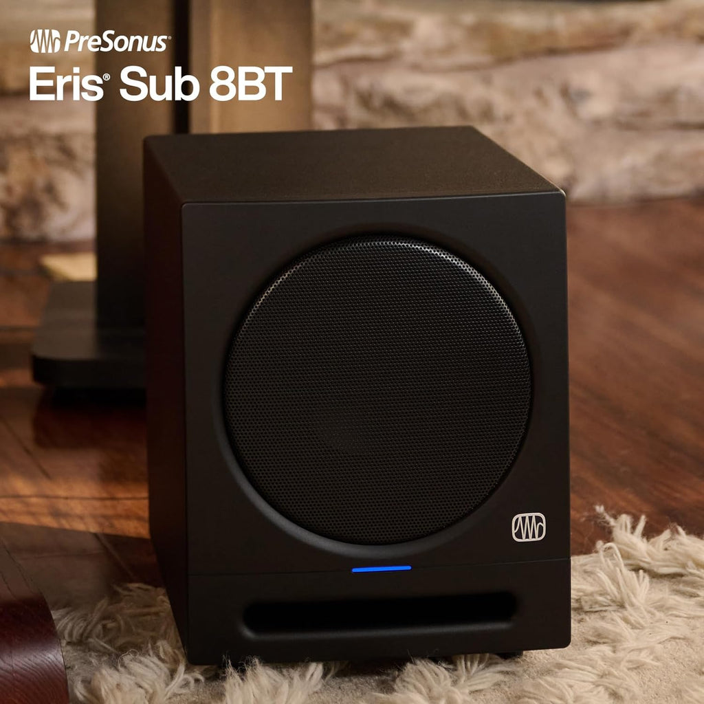PreSonus Eris Sub 8BT — 8-inch Active Studio Subwoofer with Bluetooth for Multimedia, Gaming, Studio-Quality Music Production