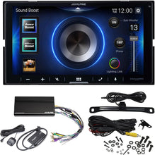 Load image into Gallery viewer, Alpine iLX-W670 7&quot; Mechless Bluetooth Car Receiver Deck Deluxe Package with KTA-450 4-Channel Amplifier, Sirius XM SXV300 Tuner, and Backup Camera. Android Audio and iPhone Apple Car Play Integration