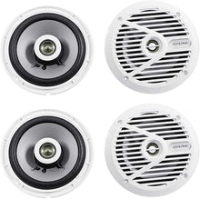 Charger l'image dans la galerie, 2 Alpine SPS-M601W 6.5” Coaxial 2-Way Marine Speaker with White Grilles