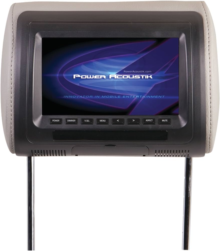 2 Power Acoustik H-71CC Universal Replacement Headrest Monitor w/ 7” LCD