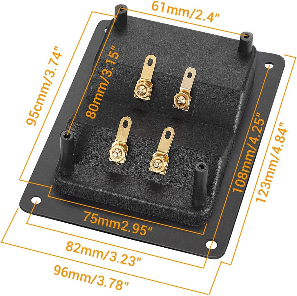 American Terminal 2PCS Rectangle 4-Way Speaker Box Terminal Cup