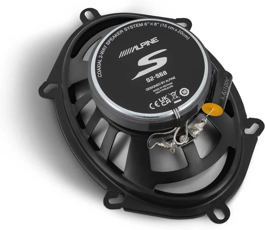 Alpine S-A32F 4 Channel Amplifier + 2 Pair S2-S68 5X7" / 6X8" Coax Speakers + 4 Gauge Wiring Kit