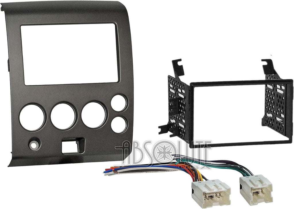 Absolute ABS99-7406 Fits Nissan Titan 2004-2005 Double DIN Stereo Harness Radio Install Dash Kit