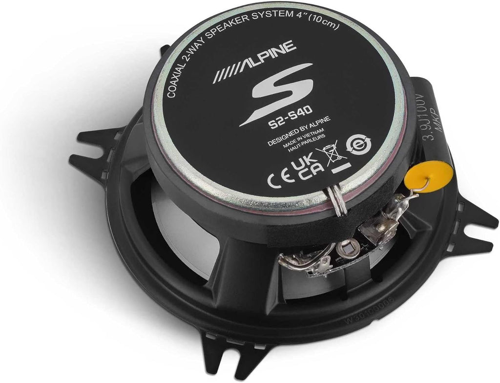 (4) ALPINE S2-S40 140 Watt 4" Coaxial 2-Way Car Audio Speakers