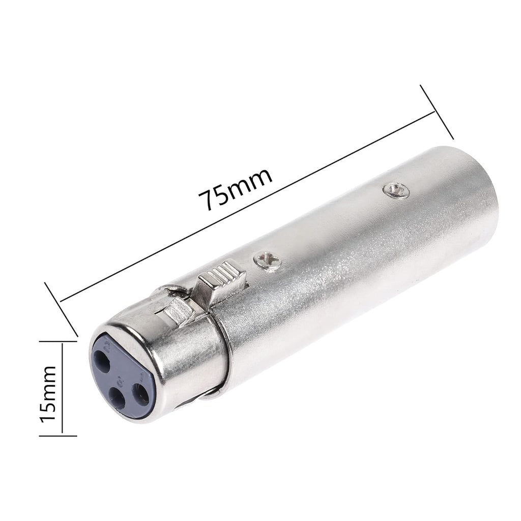 MR DJ AXLRMF 3-Pin XLR Male to 3-Pin XLR Female Audio Microphone Cable Extension Adapter Connector