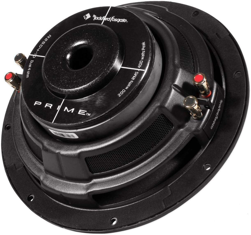 2 Rockford Fosgate Prime R2SD4-10 prime stage  400W Max (200W RMS) 10" shallow mount dual 4-ohm voice coils subwoofer