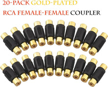 Load image into Gallery viewer, American terminal ATFF-100B-20 Gold RCA Female-to-Female Coupler Adapter 20 Pack