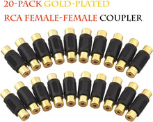 Load image into Gallery viewer, Absolute FF-100B-100 Gold RCA Female-to-Female Coupler Adapter 100 Pack