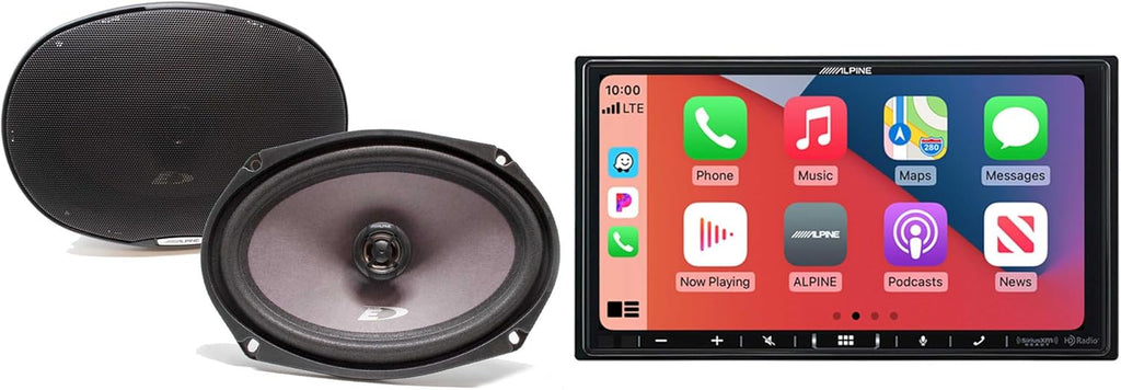 Alpine iLX-407 7" Receiver Apple Carplay and Android Auto, SXE-6926S 6x9 Speaker