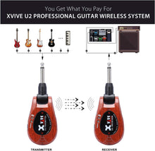 Load image into Gallery viewer, Xvive U2 Guitar Wireless System 3-tone Sunburst 2.4GHz Digital Guitar Wireless Transmitter and Receiver for Electric Guitar Bass Violin Keyboard