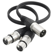 Load image into Gallery viewer, MR DJ CXMDXFY6 6" Single XLR Male to Dual XLR Female Microphone Y Splitter Cable