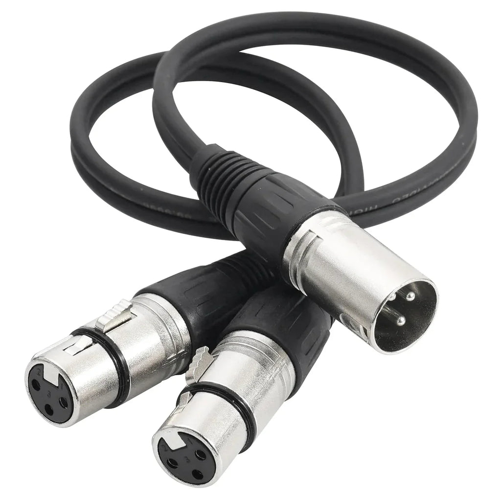 MR DJ CXMDXF12 12FT Single XLR Male to Dual XLR Female Microphone Splitter Cable